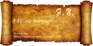 Füzy Norbert névjegykártya